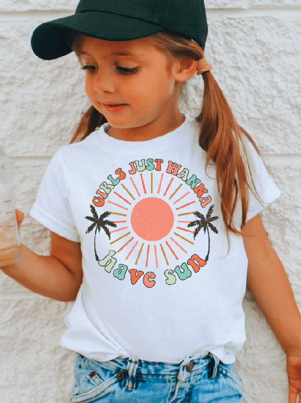 Girls Just Wanna Have Sun Summer Graphic Tee - Super Cute! - Foxy’s