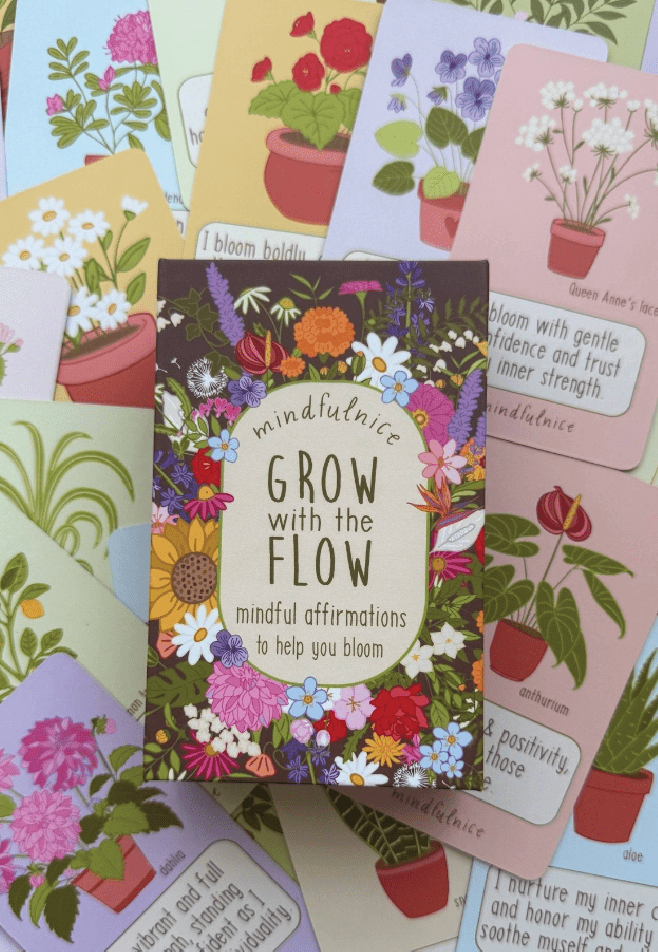 Grow With The Flow Affirmation Cards to help you bloom - Foxy’s