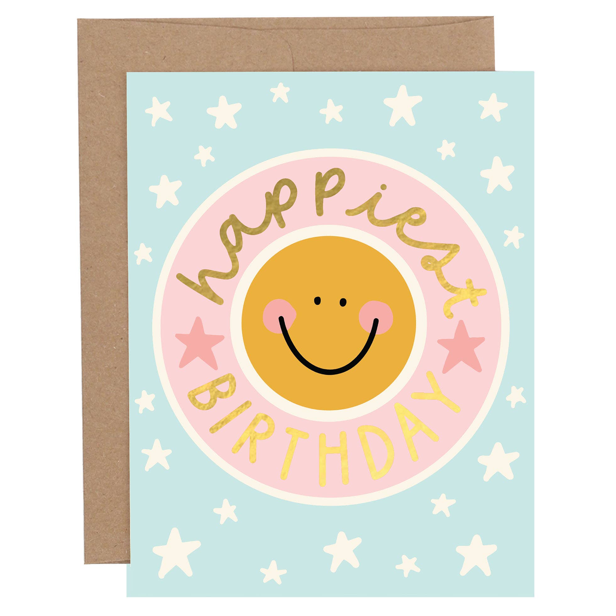 Happiest Birthday Smiley Face Greeting Card - Foxy’s