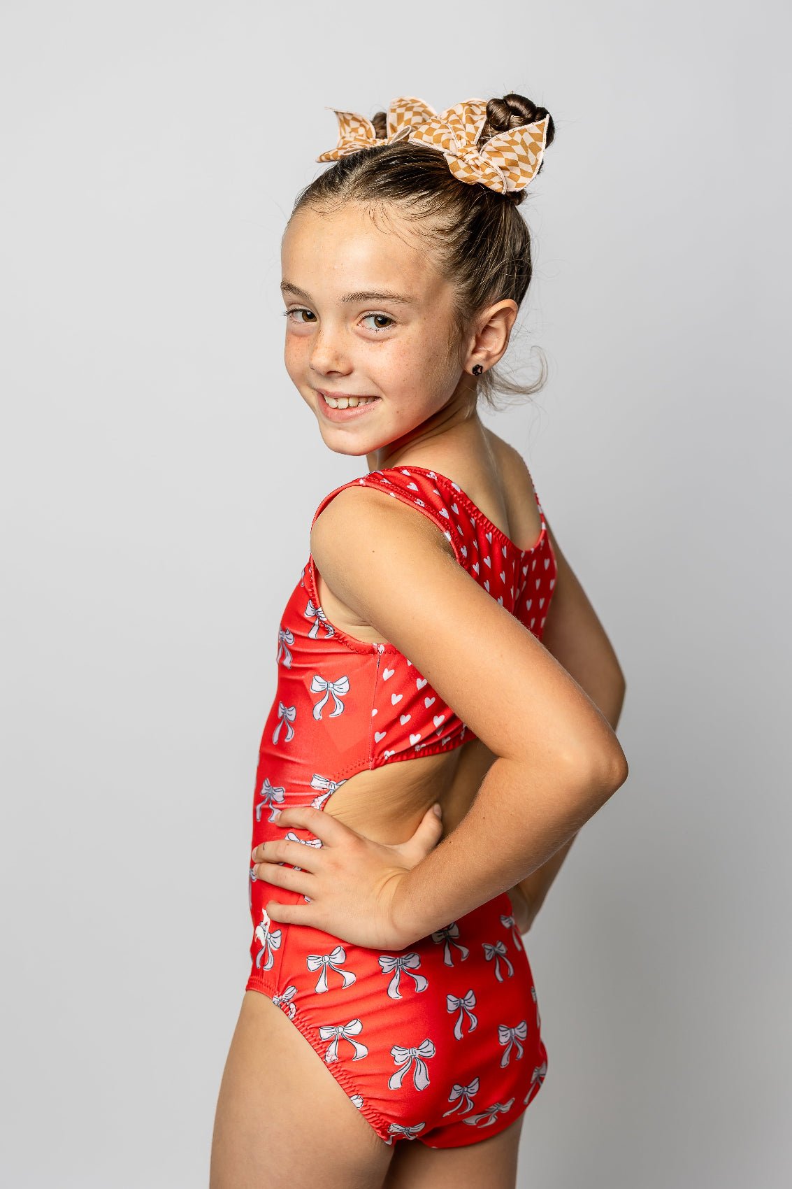 Red Hearts & Bows Vice Versa Foxy's Leotard for Girls Gymnastics - Which Will You Choose - Foxy’s