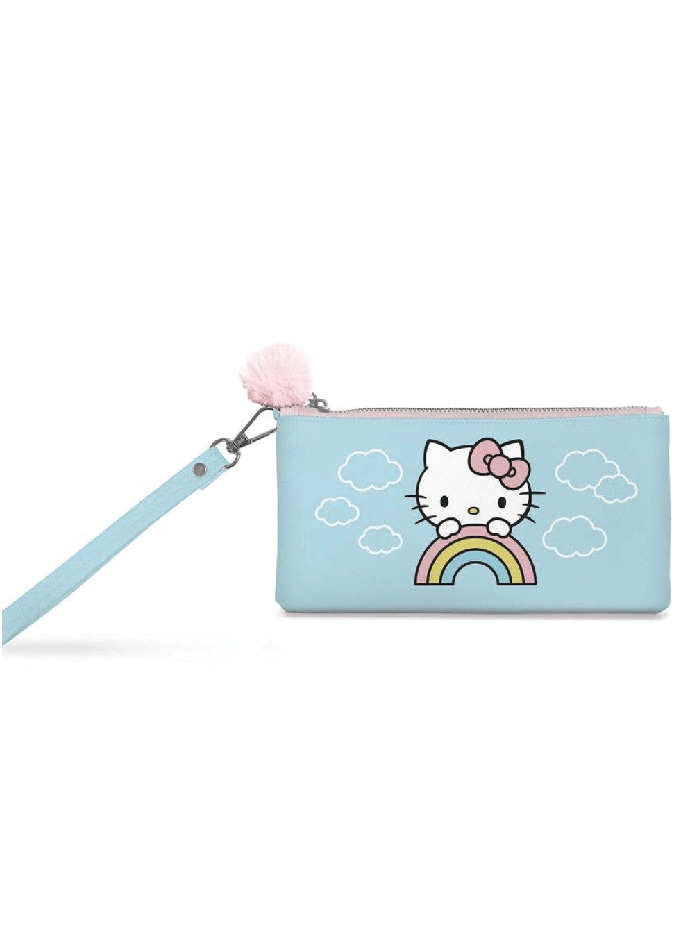 Hello Kitty Makeup Bag & Pencil Case - Rainbow Skies Essentials Pouch - Foxy’s