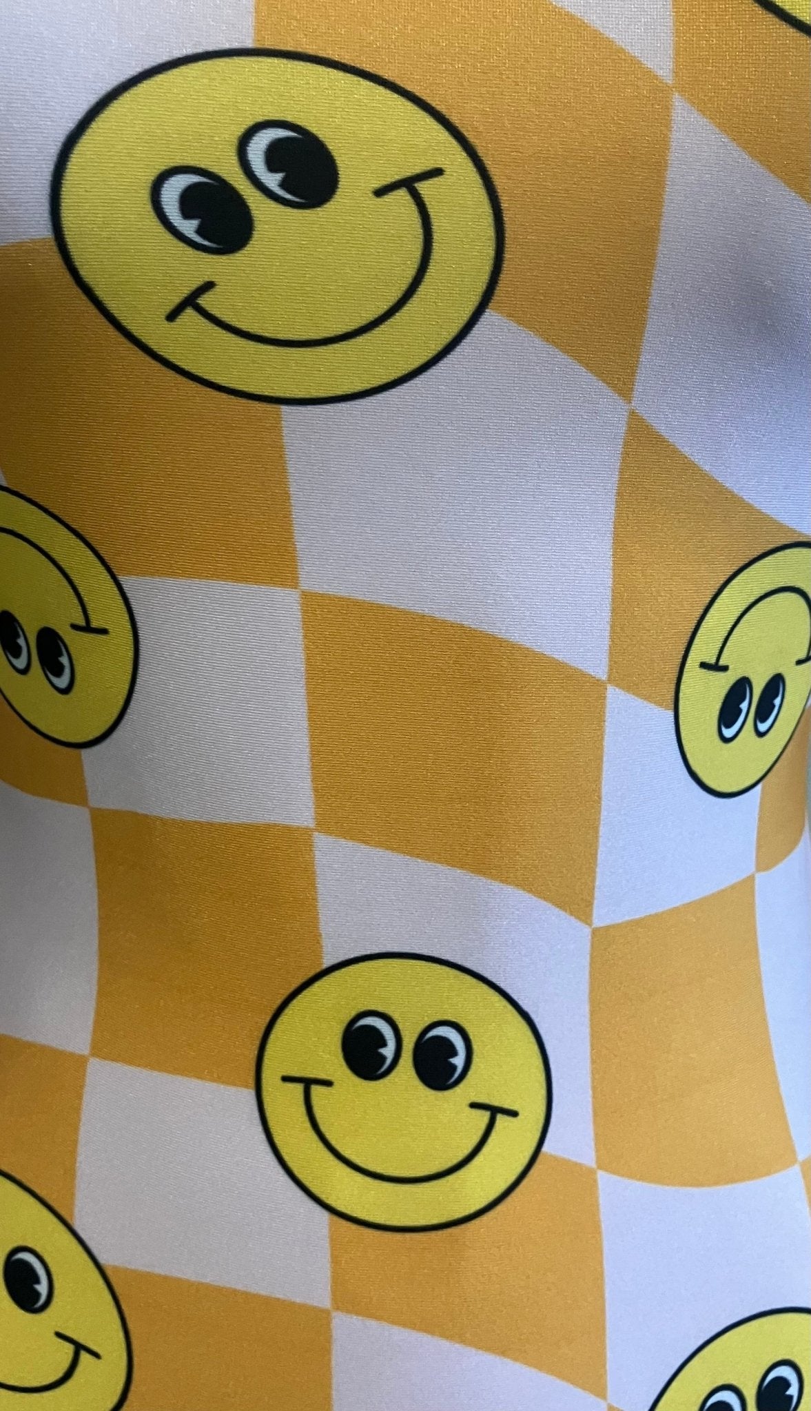 Checker Smiley Face Gymnastics Leotard for Girls - Choose Happiness & Fun! - Foxy’s