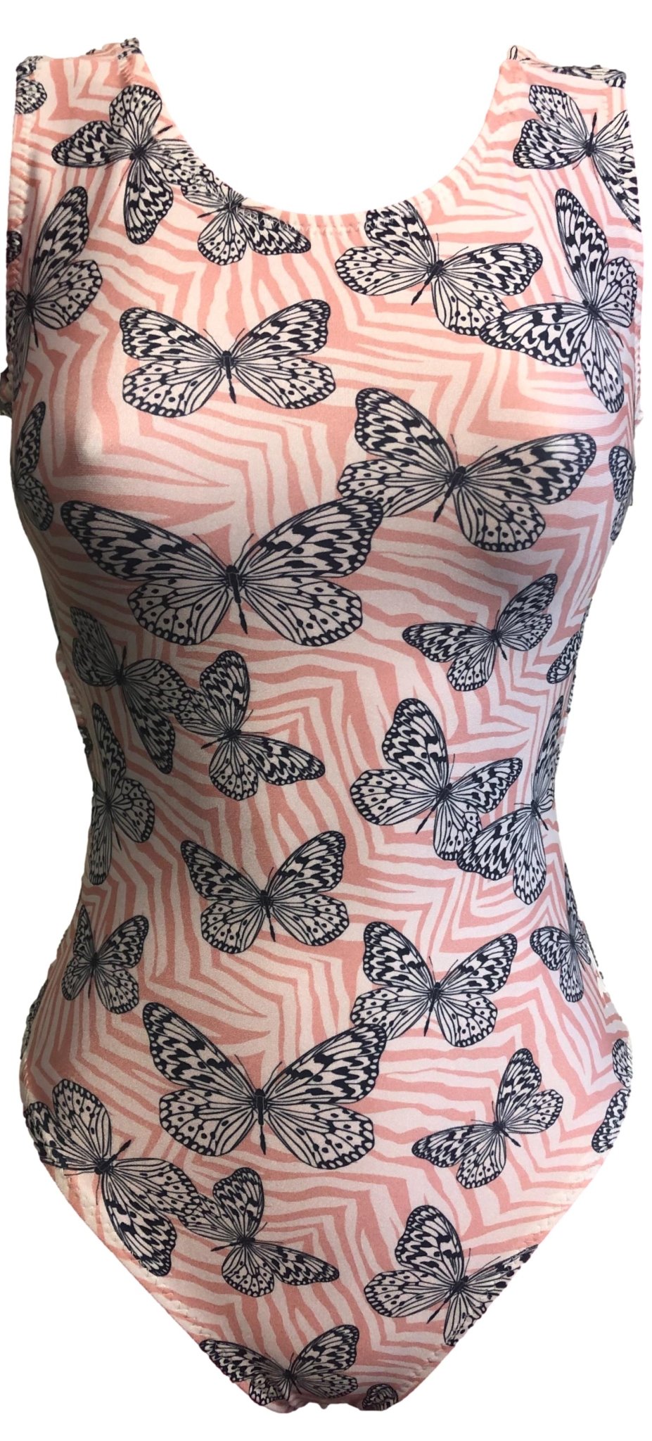 Safari Butterfly Gymnastics Leotard - Coral Print for Girls & Women - Foxy’s
