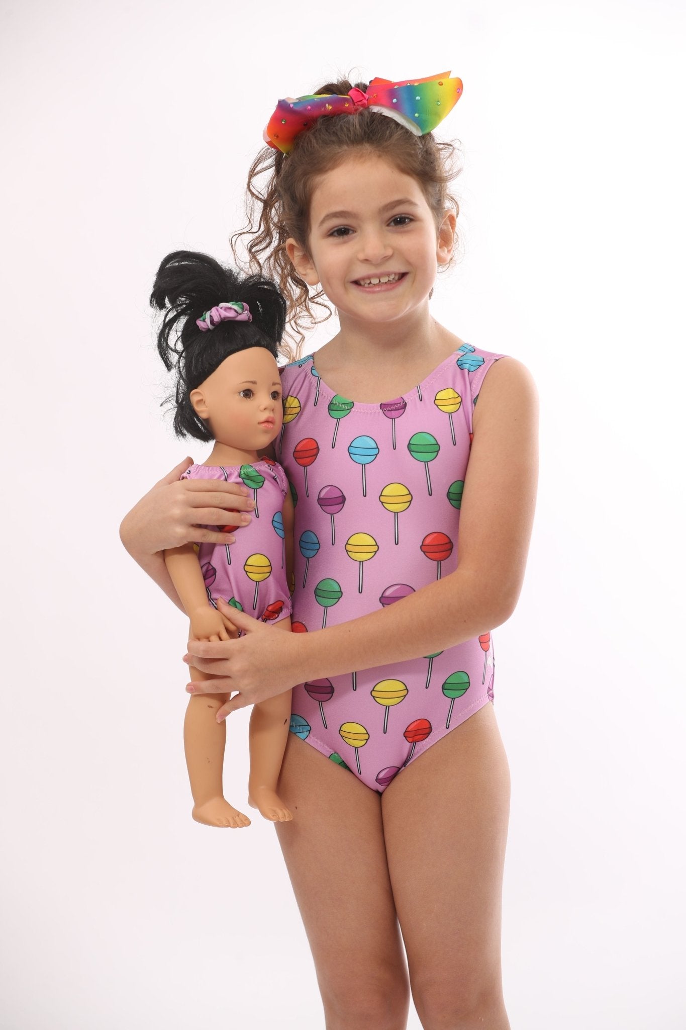 Suckers Leotard & Doll Set - Foxy's Tumble Tot Gymnastics Leotard - Matching Scrunchie Included! - Foxy’s