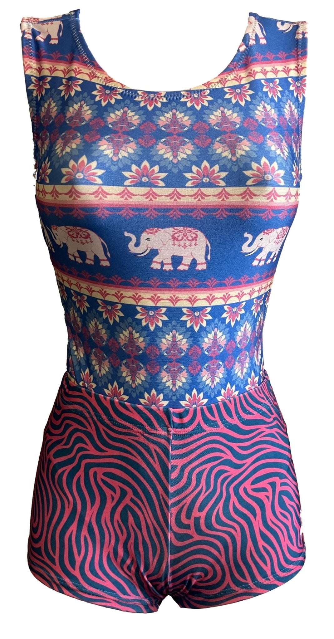 Swirly Elephant Gymnastics Leotard & Shorts Set - Mix & Match! - Foxy’s