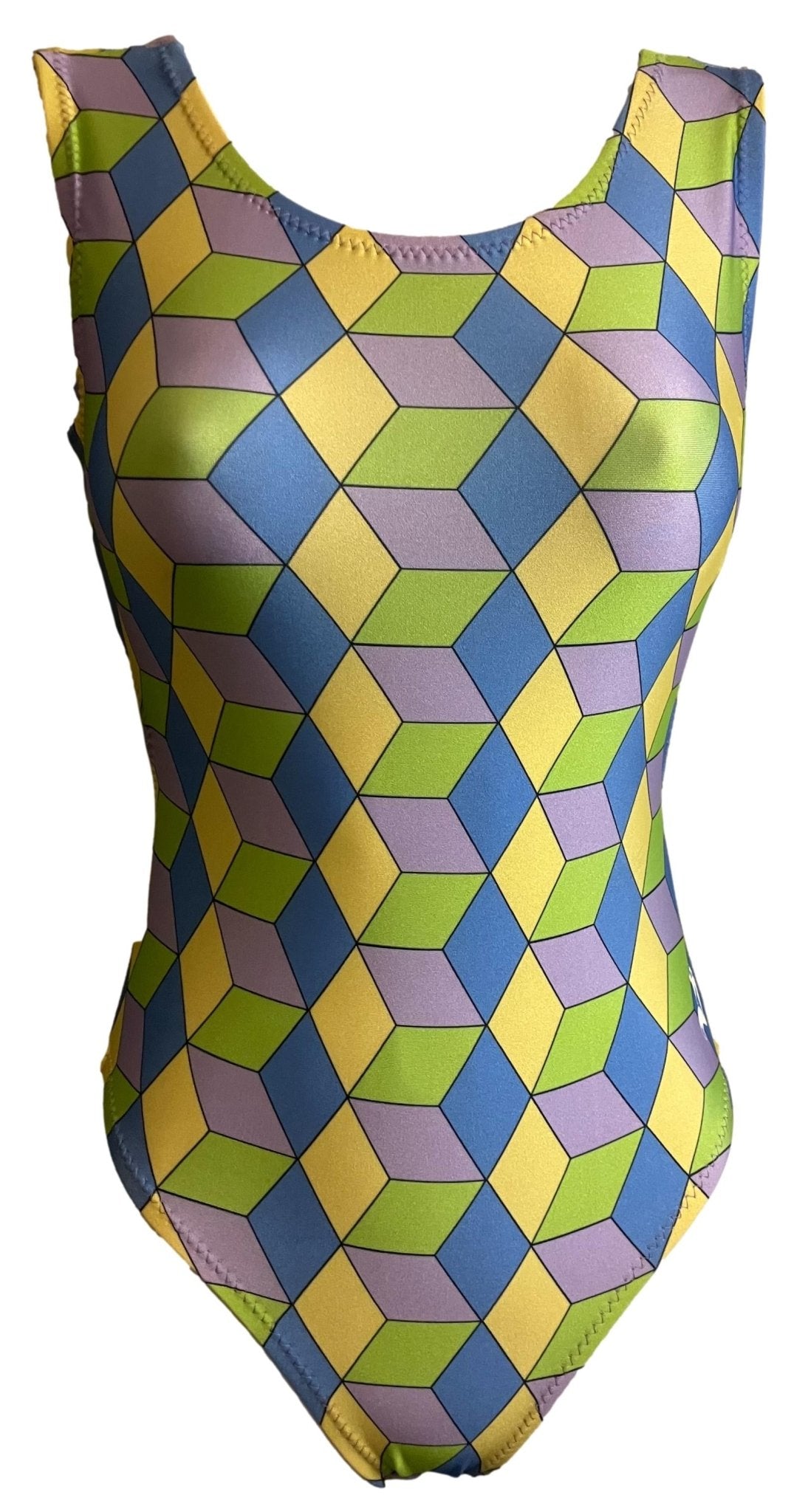 3D Cube Gymnastics Leotard - Foxy's Girls Dance Leo - Made in USA - Foxy’s