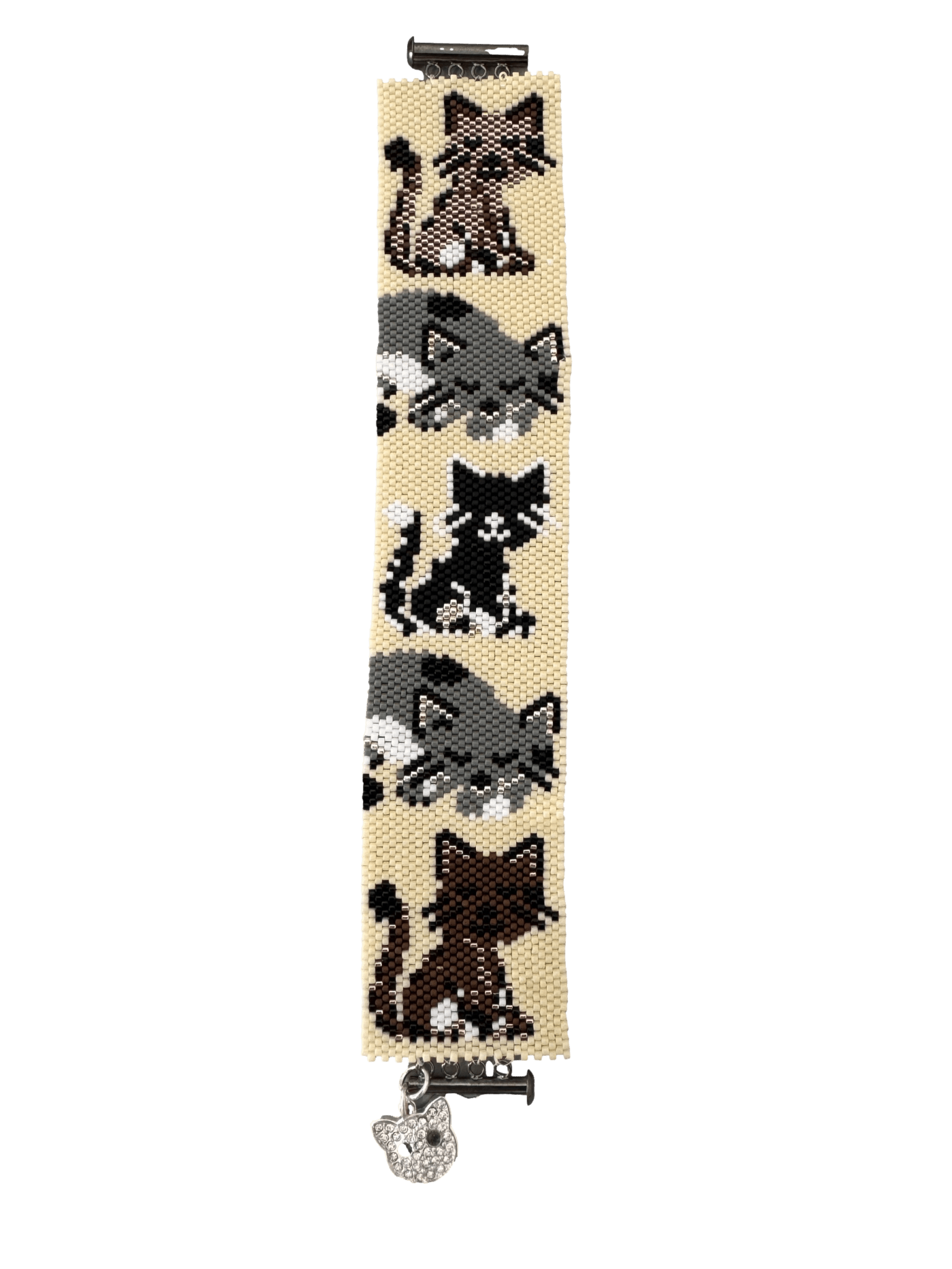Cat Nap Peyote Bracelet - Handcrafted Beaded Jewelry for Cat Lovers - Foxy’s