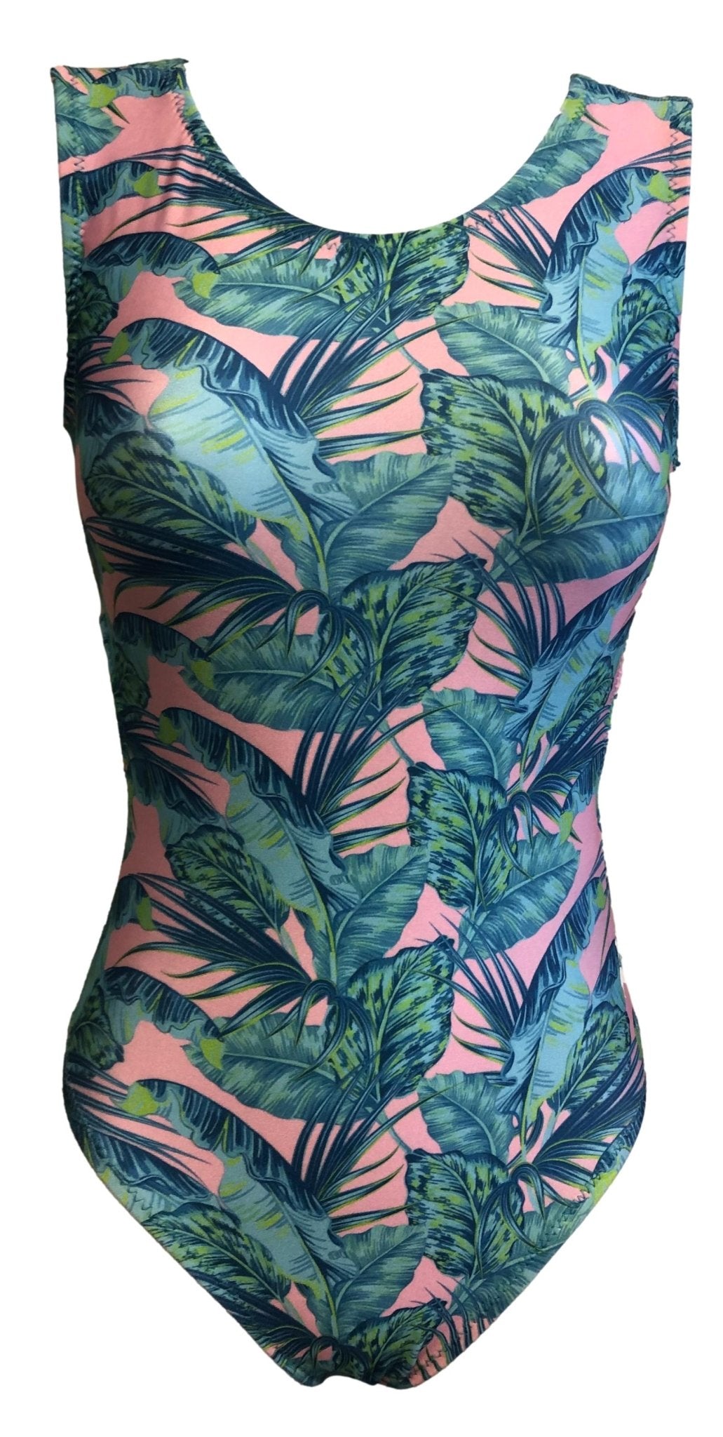 Tropical Oasis Gymnastics Leotard - Foxy's Open Back Tank Leo - Foxy’s