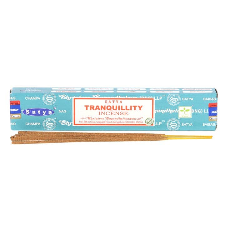 Satya Tranquillity incense sticks and packaging.