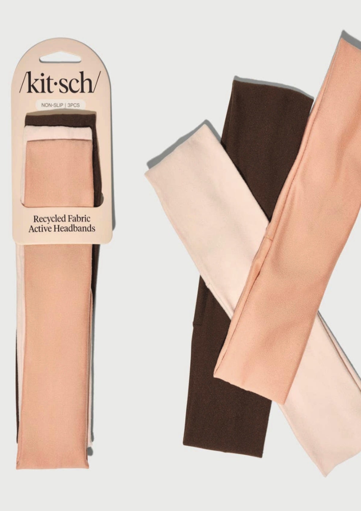 Recycled Fabric Active Headbands 3pc Set - Rosewood - Foxy’s