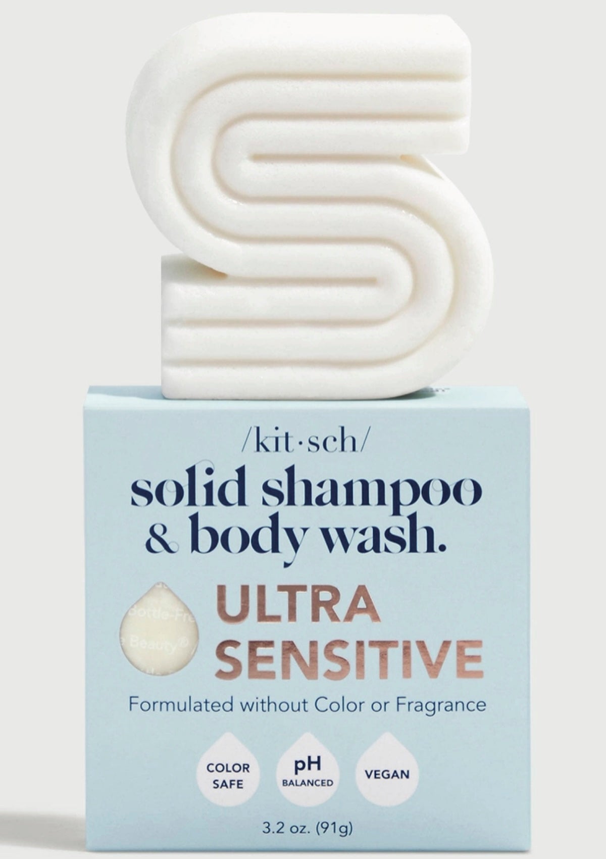 Glow & Go! ✨ Kitsch Ultra Sensitive 2 - in - 1 Shampoo & Body Wash Bar – Fragrance - Free for Happy Skin & Hair - Foxy’s