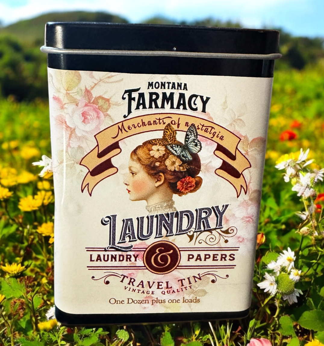 Vintage Mercantile Travel Tin of Laundry Soap Papers Antique - Foxy’s