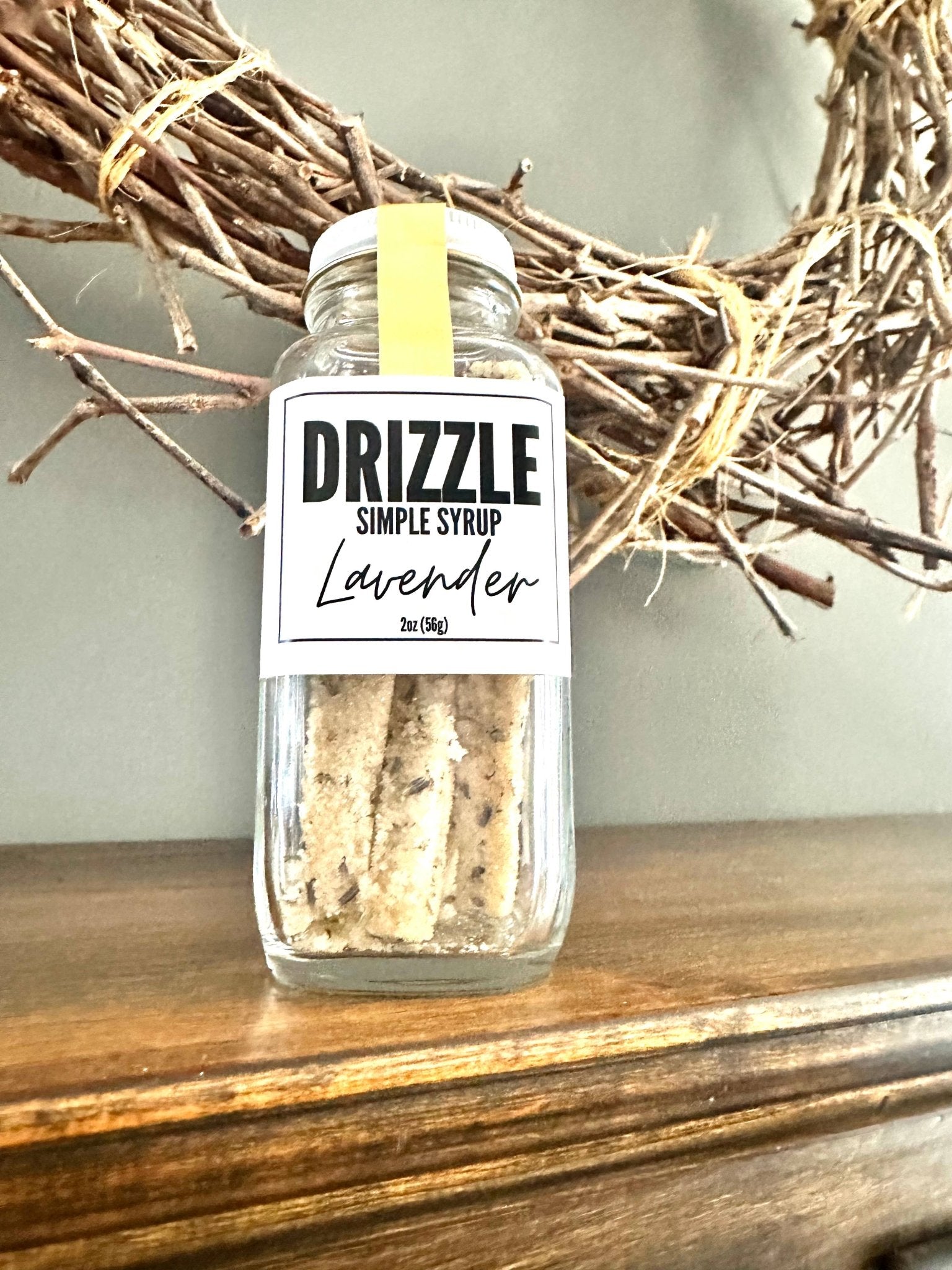 Drizzle Simple Syrup Lavender 2oz (56g) infusion mix in glass jar