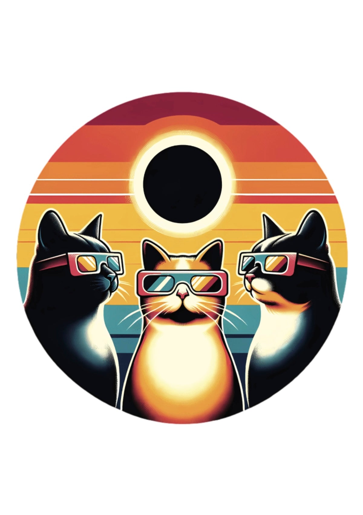 Cats Solar Eclipse Sticker - Foxy’s