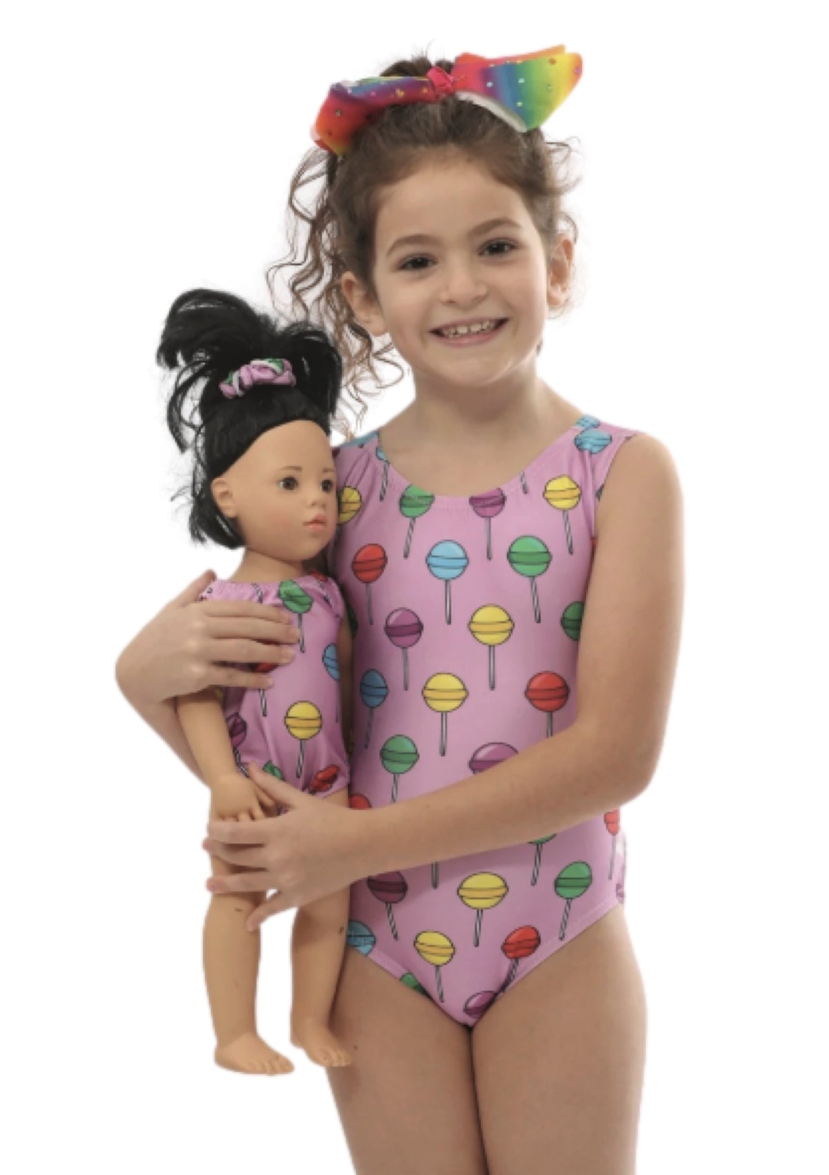 Suckers Leotard & Doll Set - Foxy's Tumble Tot Gymnastics Leotard - Matching Scrunchie Included! - Foxy’s