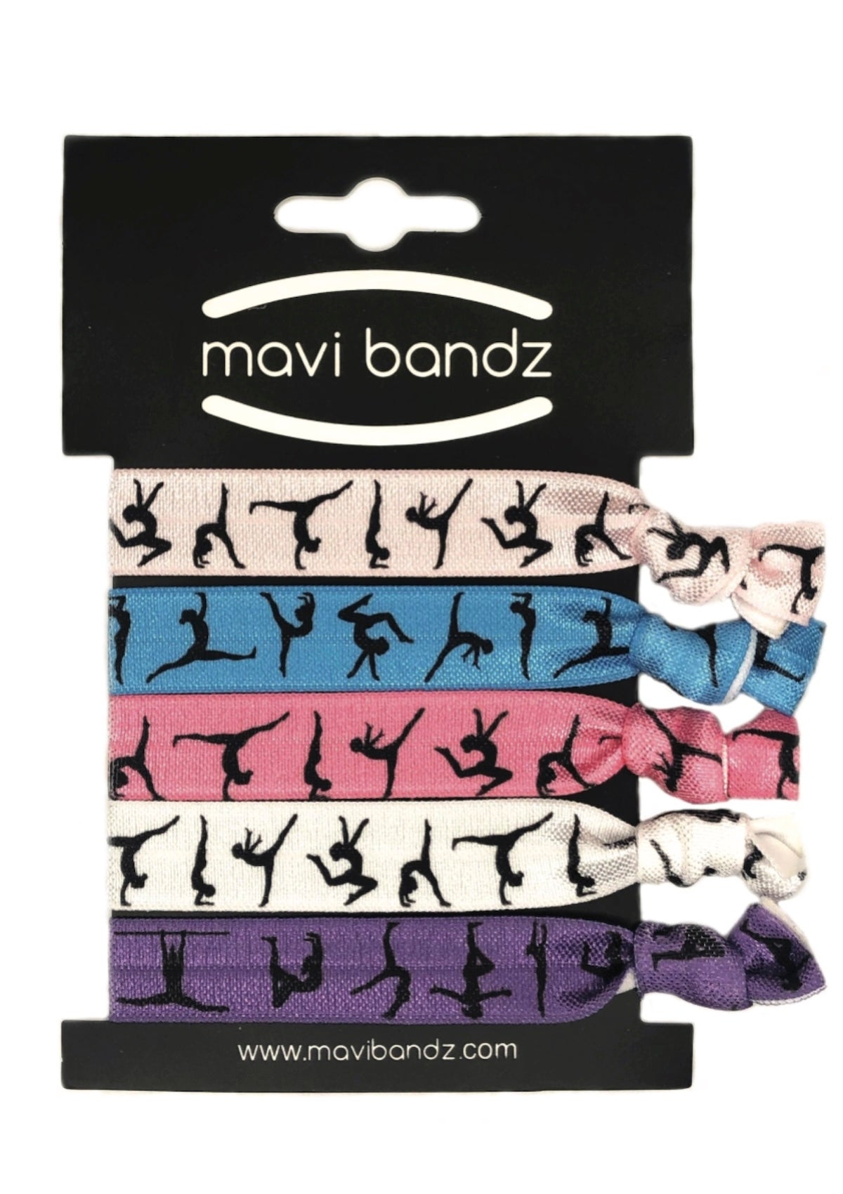 Foxy's Gymnastics Hair Ties - Sparkly, No - Slip Ponytail Holders (5 - Pack) - Foxy’s