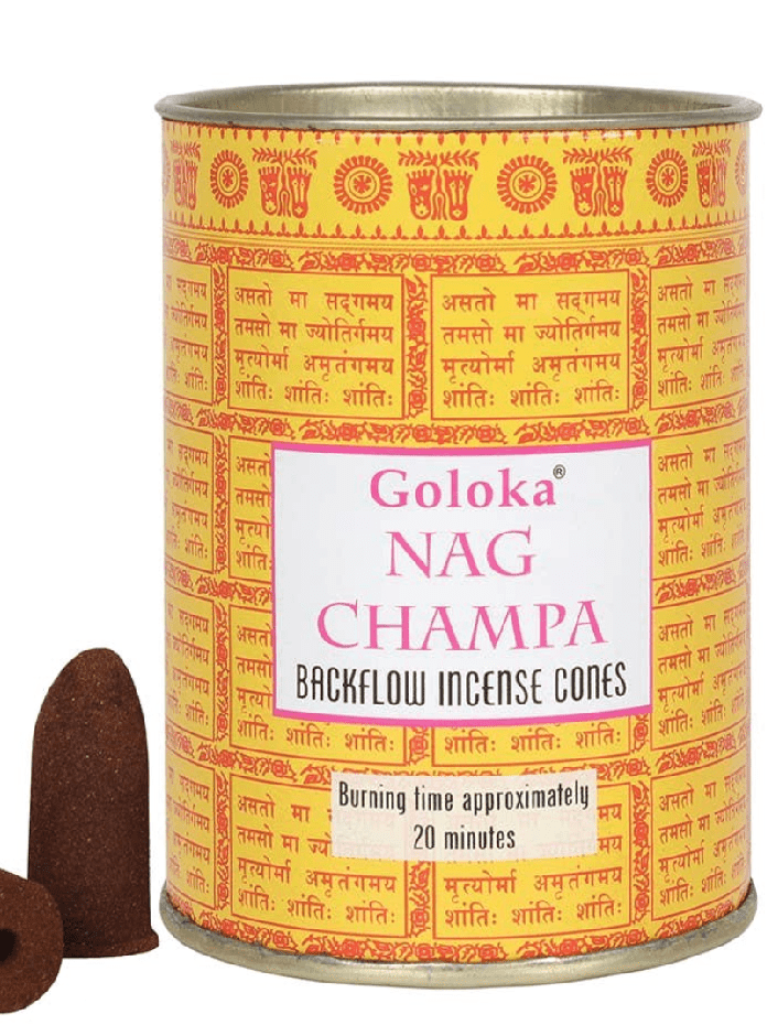 Nag Champa Incense Cones - 24 Count Resealable Tin | Authentic Aroma for Yoga & Relaxation - Foxy’s