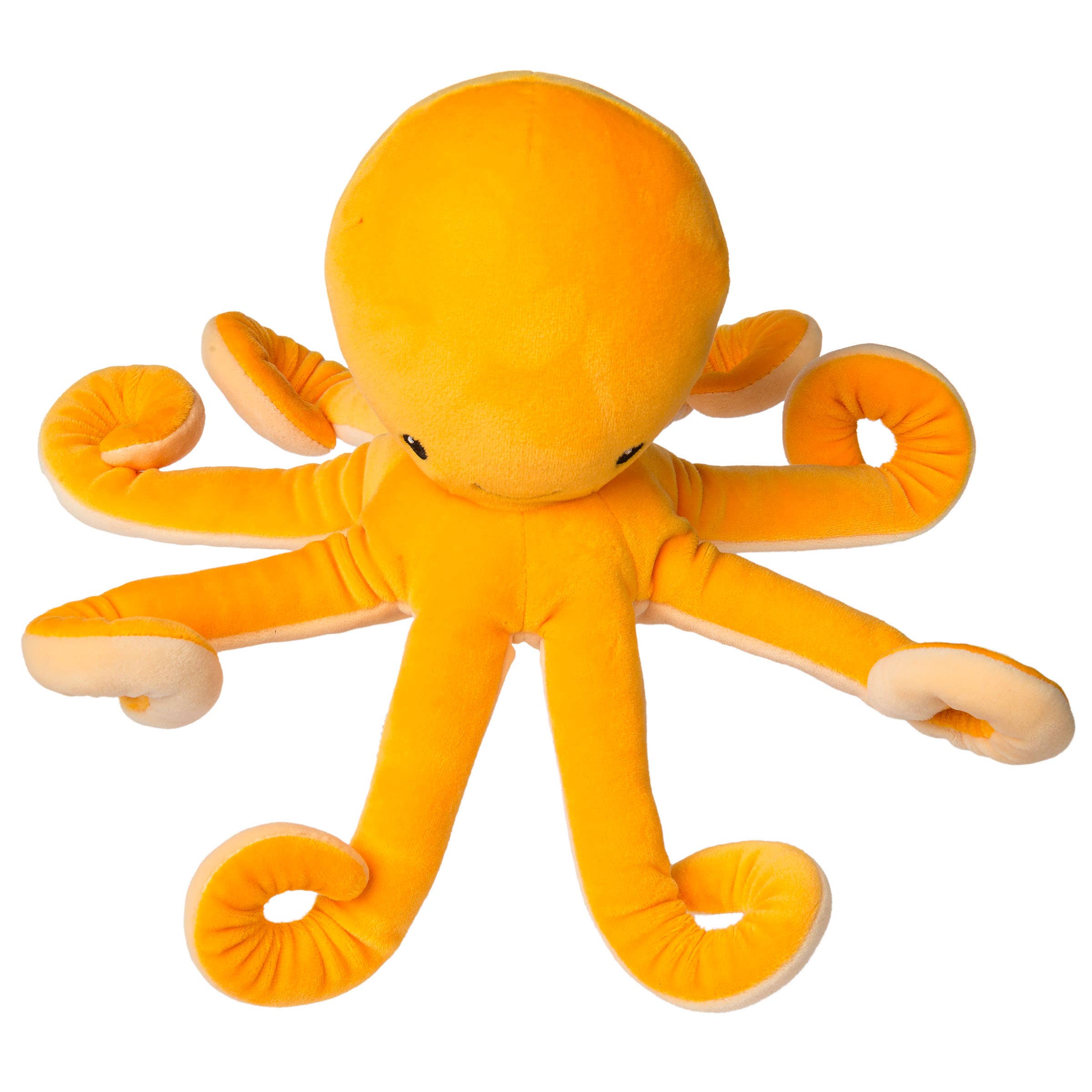 Orange plush octopus stuffed animal toy with eight tentacles