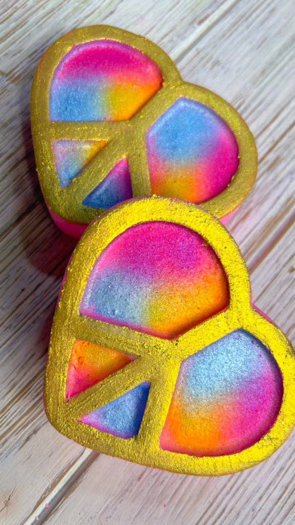 Peace and Love Bath Bomb by Fizz Soakery - Tie Dye Fun! - Foxy’s