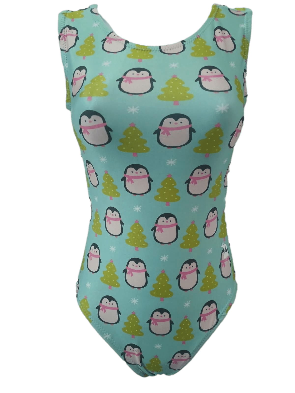 Penguin Pop Christmas Leotard for Girls Gymnastics - Foxy’s