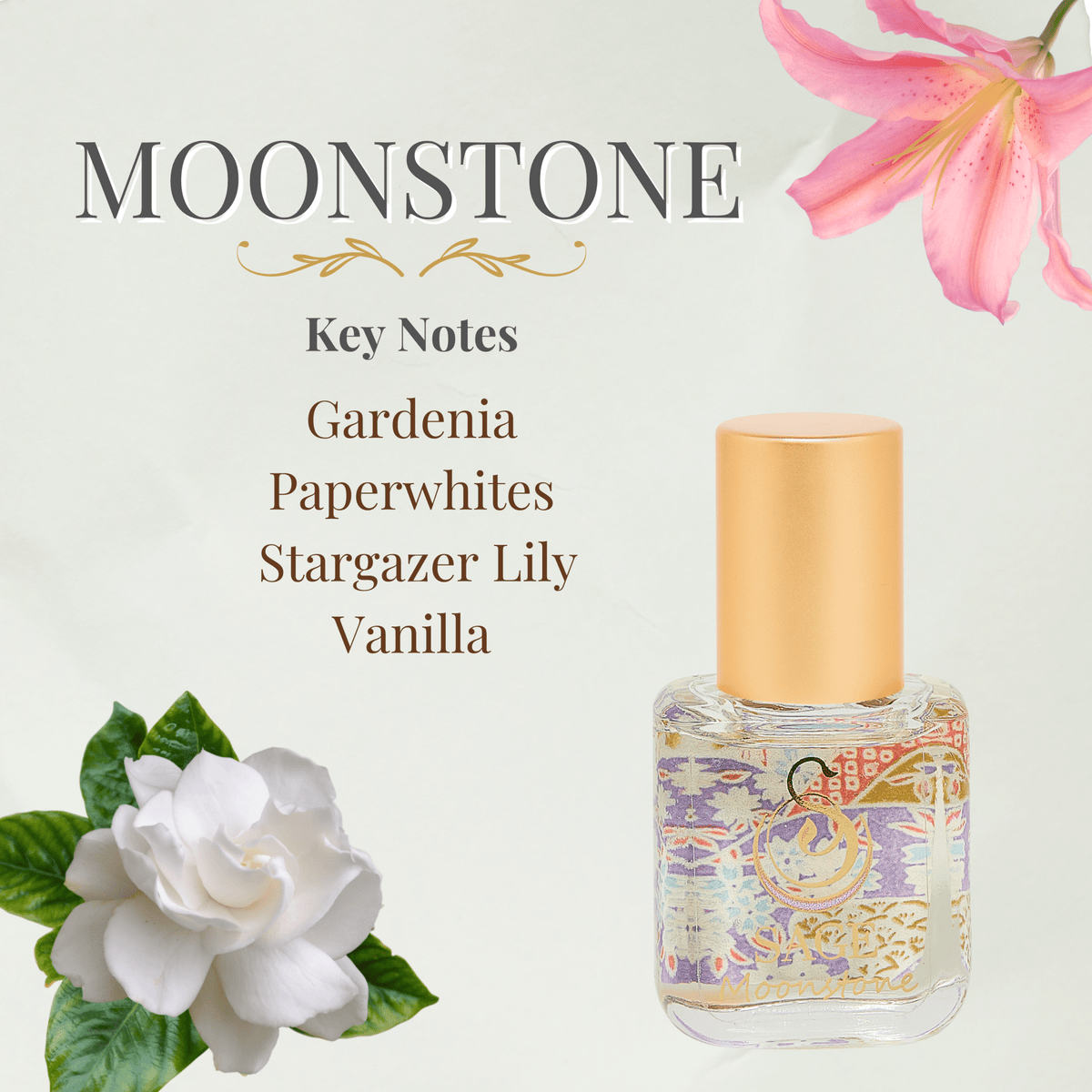 Moonstone Organic Perfume Roller - Mini Perfume Oil - Extract - 1/4 oz - Foxy’s
