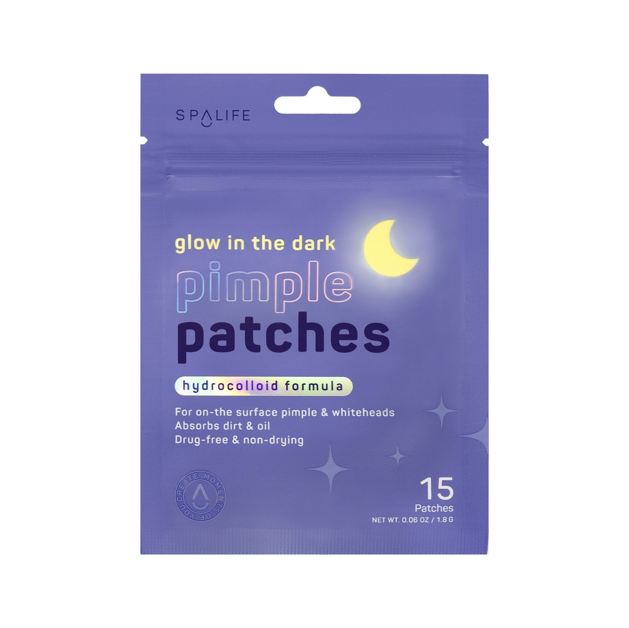 Glow in the Dark Moon Pimple Patches - Hydrocolloid Acne Spot Treatment (15 ct) - Foxy’s