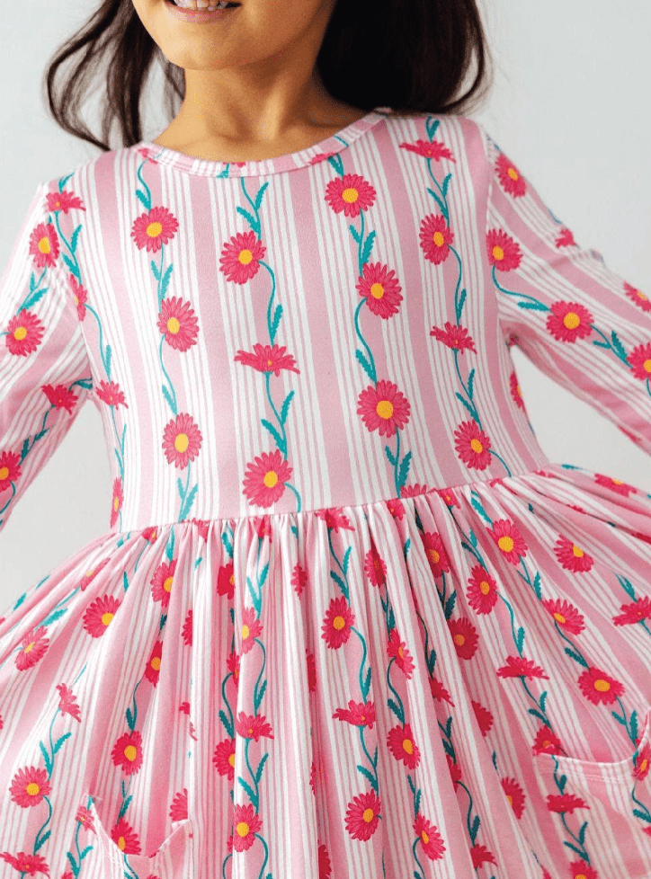 Daisy Chain 3/4 Sleeve Pocket Twirl Dress - Foxy’s