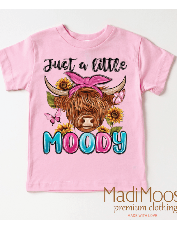 Just A Little Moody Highland Cow Shirt - Farm Tee - Foxy’s