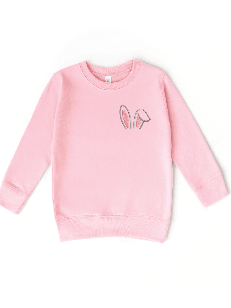 Girls' Easter Bunny Ears Embroidered Sweatshirt - Hop into Comfort with Foxy's! - Foxy’s