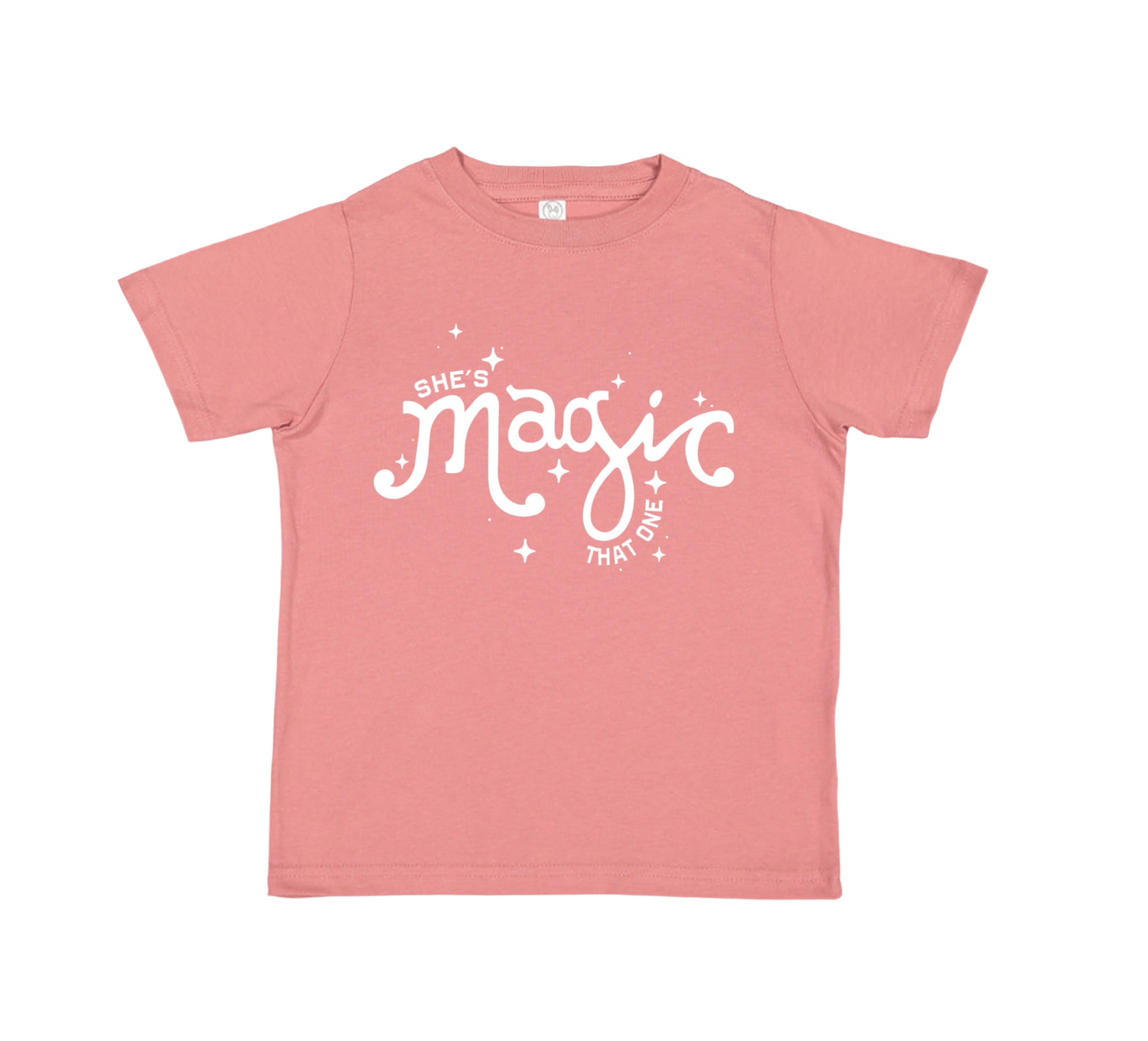 Pink girl's tee with 'She's Magic That One' graphic.