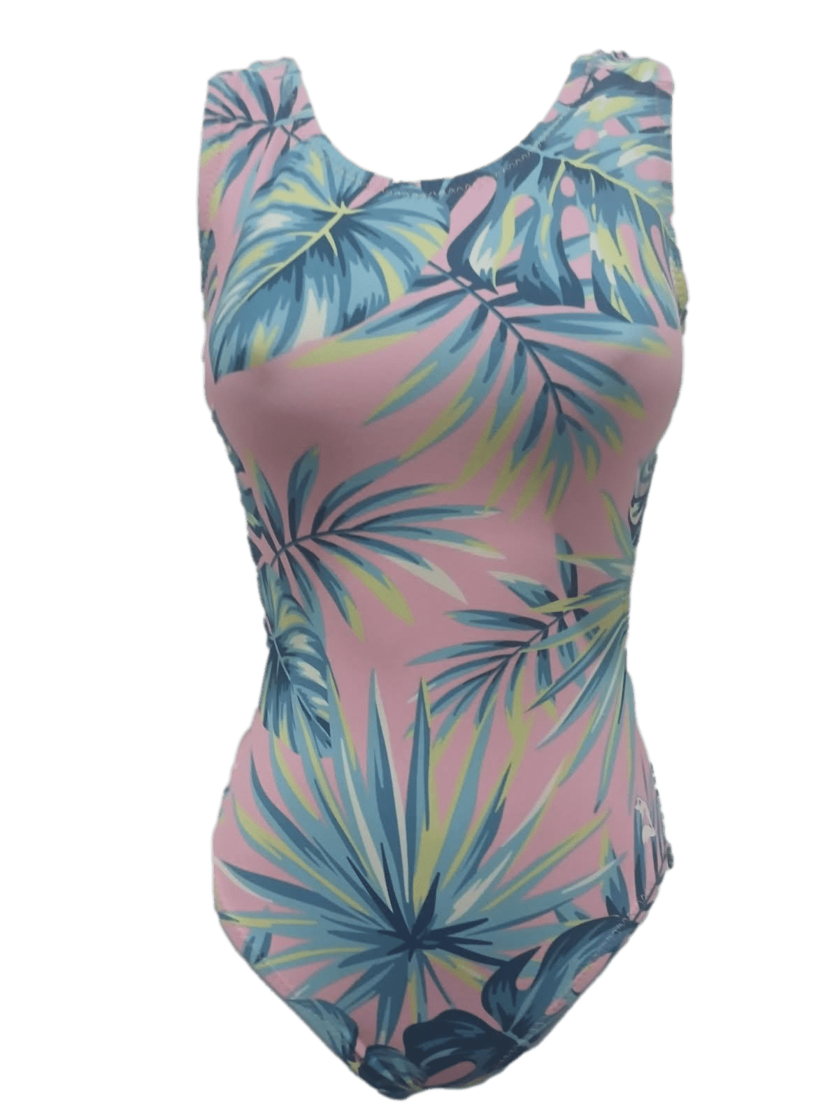 Ultra Soft Pink Tropics Palm Leotard for Girls - Foxy’s