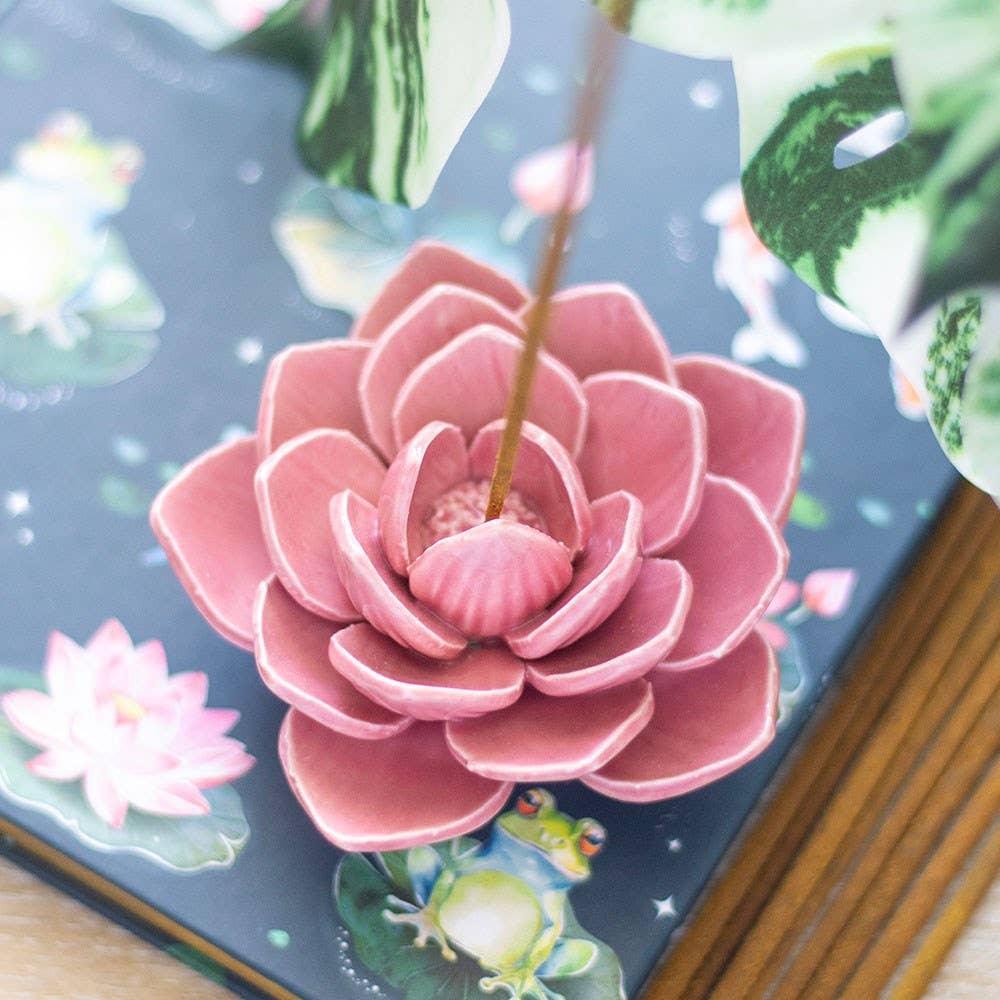Pink Water Lily Incense Stick Holder - Foxy’s