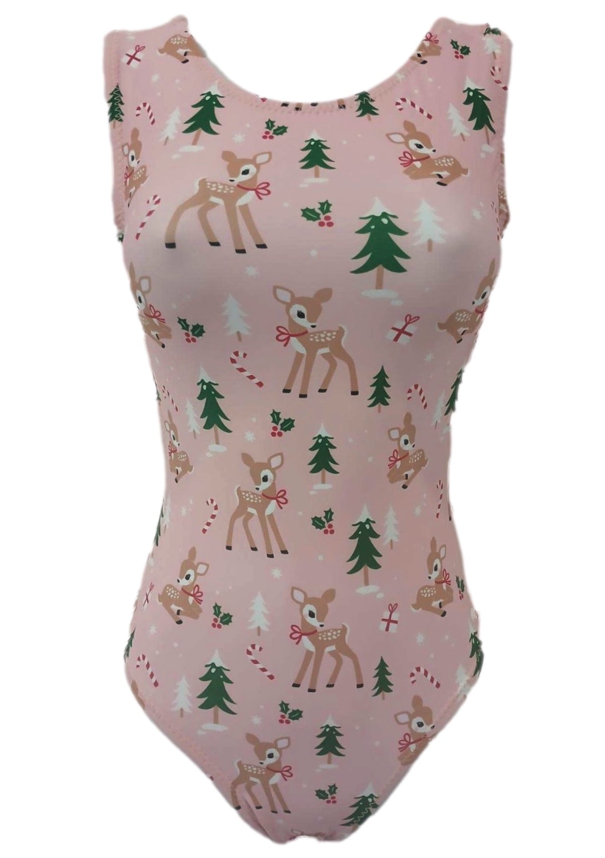 Prancer & Dancer Pink Gymnastics Christmas Leotard - Foxy’s