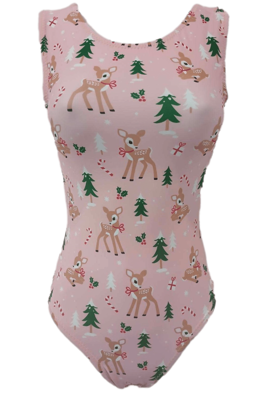 Prancer & Dancer Pink Gymnastics Christmas Leotard - Foxy’s