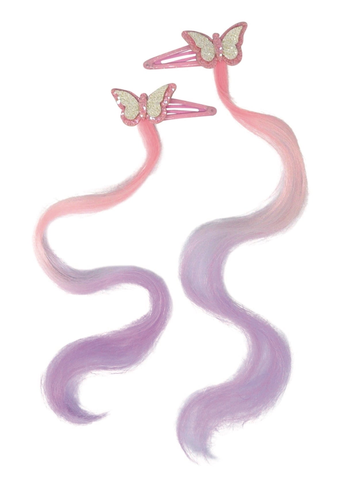 Butterfly Hair Clips with Ombre Extensions - Sparkly Fun for Gymnasts! - Foxy’s
