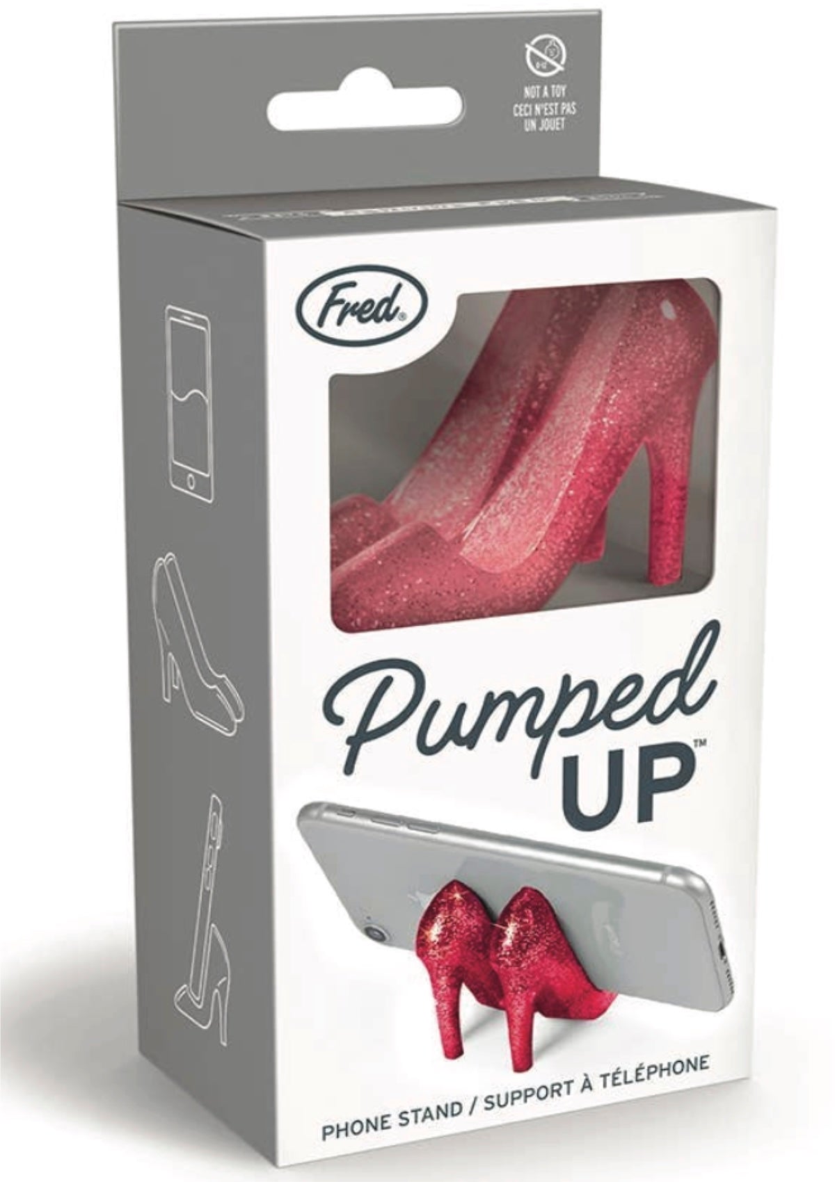 Dazzling Ruby Glitter High Heel Phone Stand – Glamorous Desktop & Vanity Accessory by Foxy’s ✨ - Foxy’s