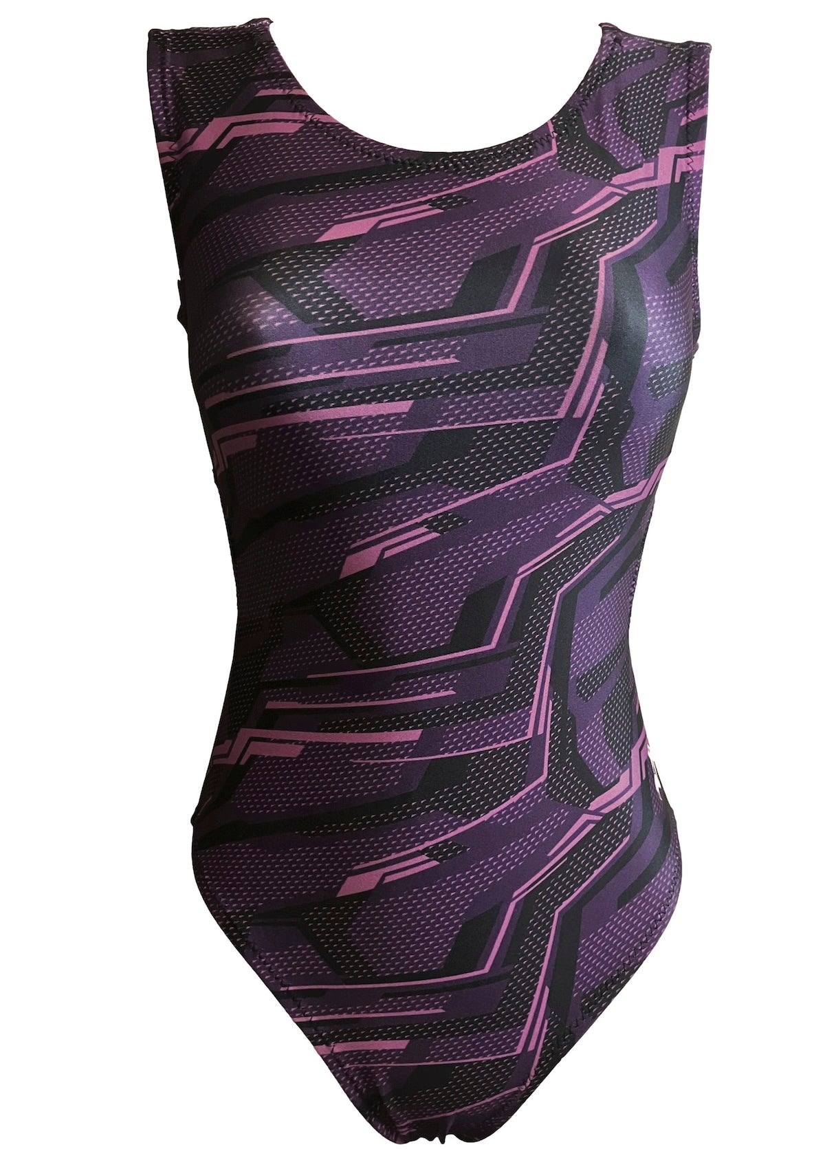 Girls Purple Geometric Gymnastics Leotard - Foxy's Leotards - Comfortable & Stylish - Foxy’s