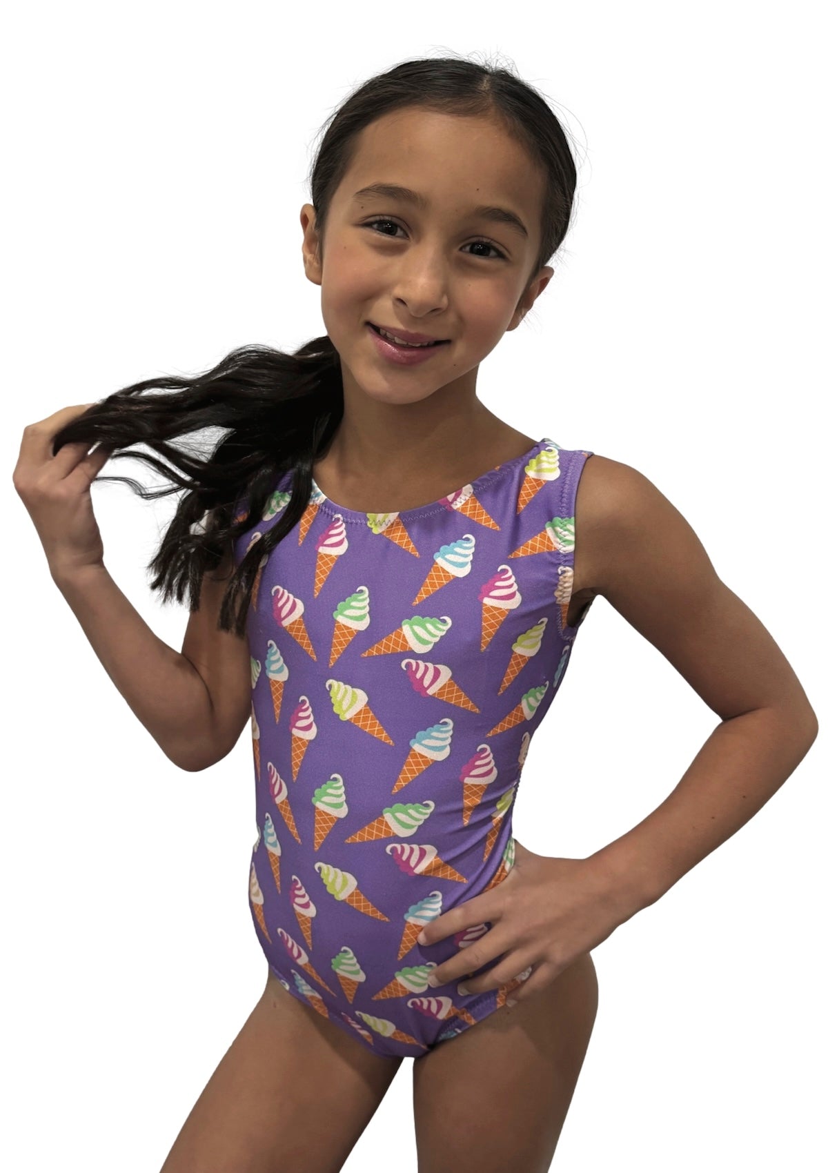Purple Ice Cream Cone Gymnastics Leotard - Foxy’s