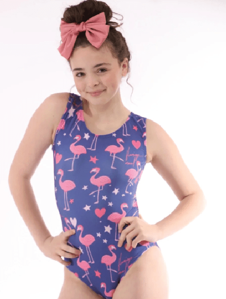 Flamingo Gymnastics Leotard - Foxy's Girl's Leotard: Bright, Comfortable, & USA Made! - Foxy’s