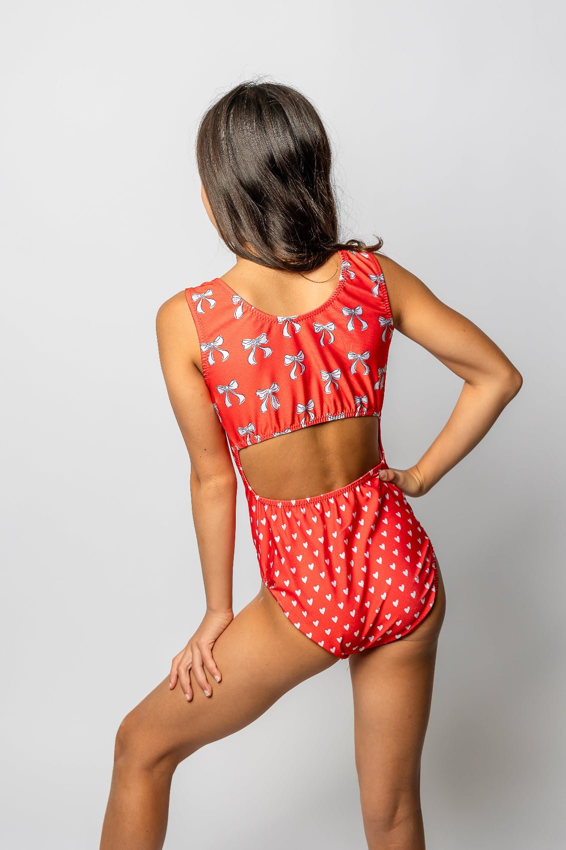 Red Hearts & Bows Vice Versa Foxy's Leotard for Girls Gymnastics - Which Will You Choose - Foxy’s