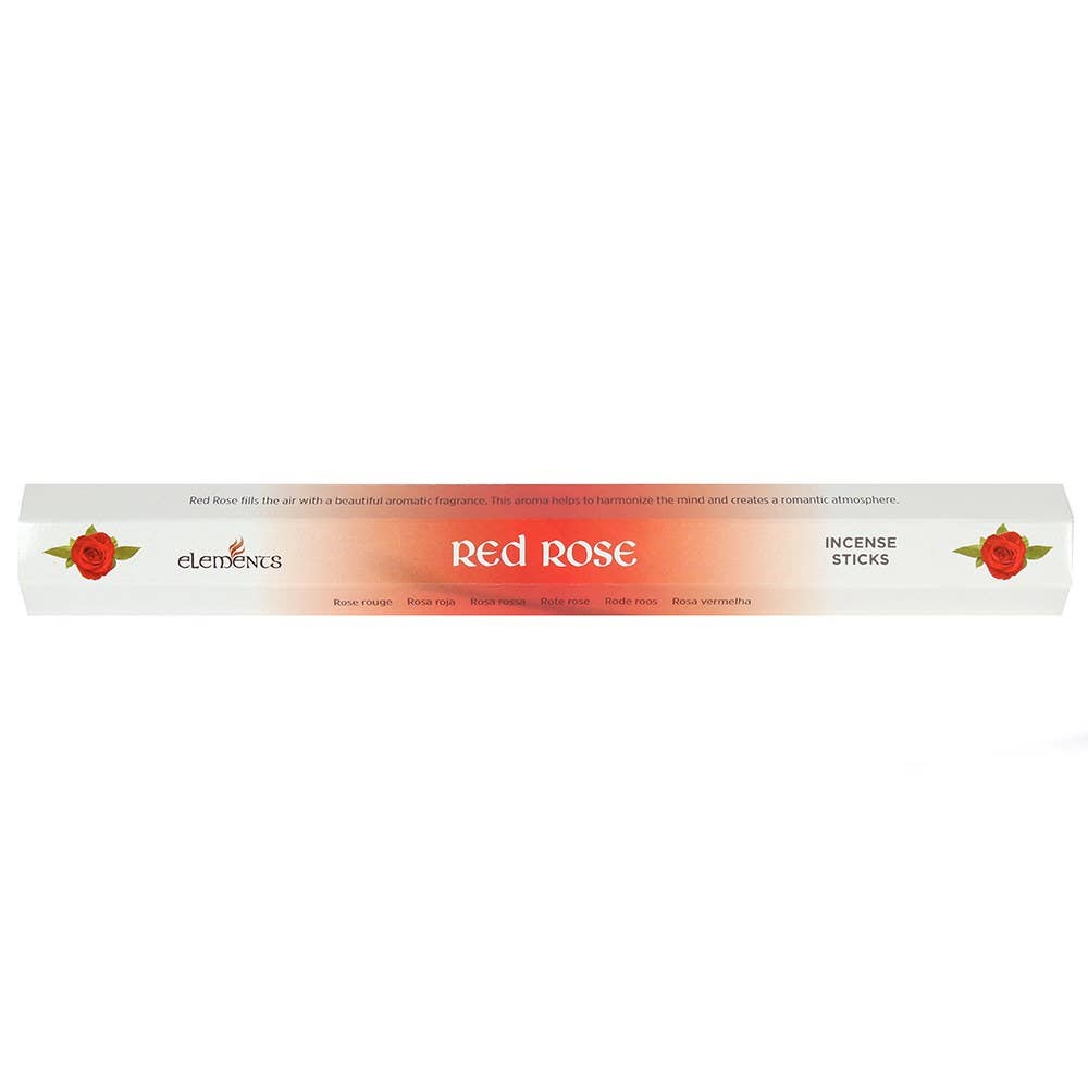 Box of Red Rose incense sticks by Elements brand.