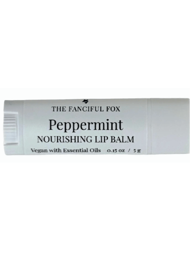 Vegan Peppermint Lip Balm - Organic Cocoa & Shea Butter for Dry Lips - Foxy’s