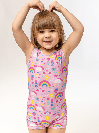 Sunshine & Rainbows Unitard for Girls Gymnastics & Dance - Foxy’s