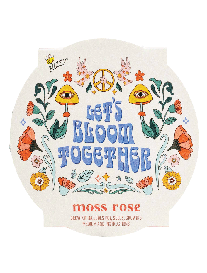 Mini Moss Rose Grow Kit - Buzzy Seeds - Galvanized Basin - Fun Gardening! - Foxy’s