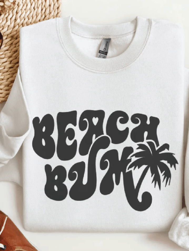Groovy Beach Bum Sweatshirt - Comfy Summer Vibes & Cute Beach Apparel - Foxy’s