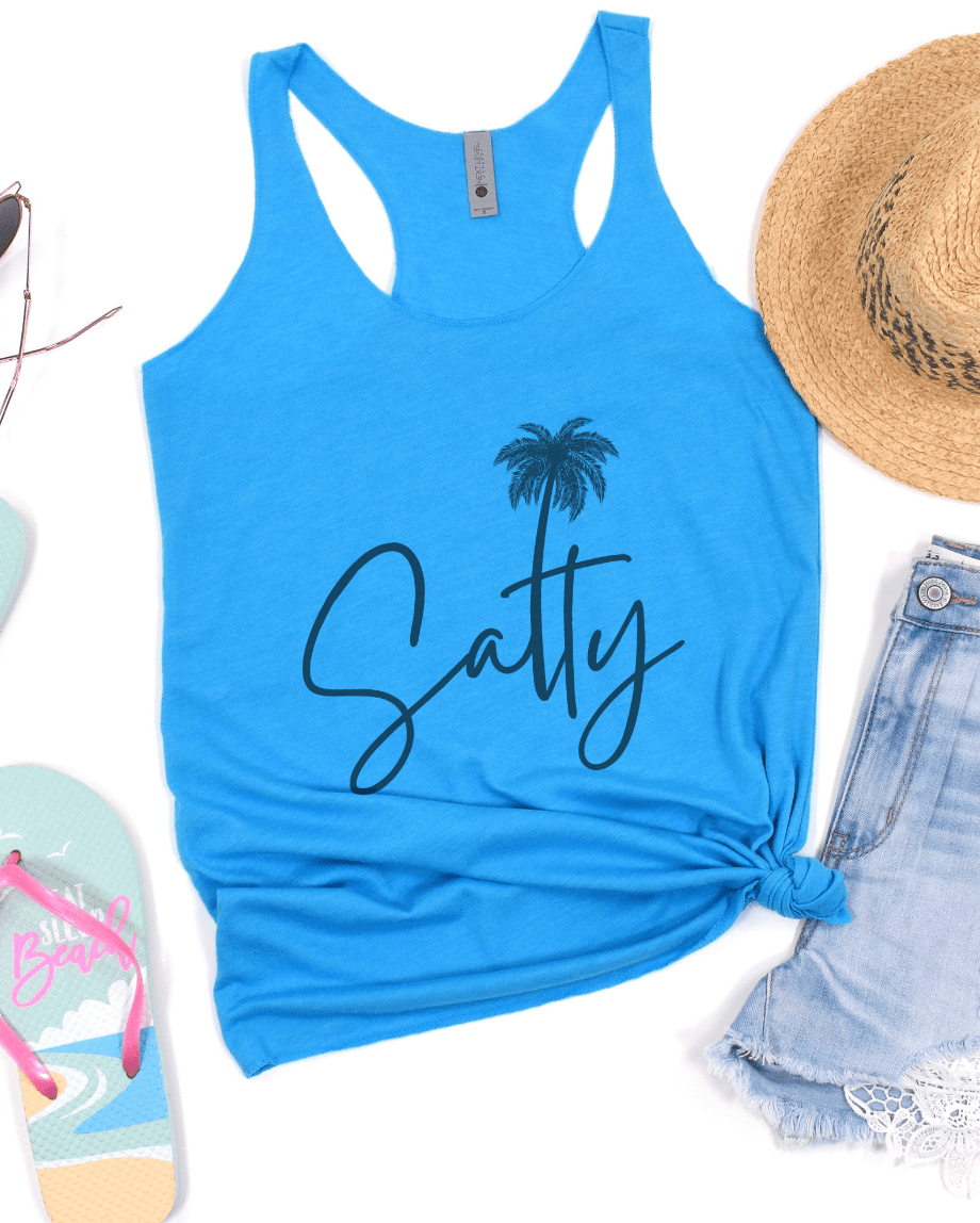 Salty Beach Racerback Tank Top - Foxy’s