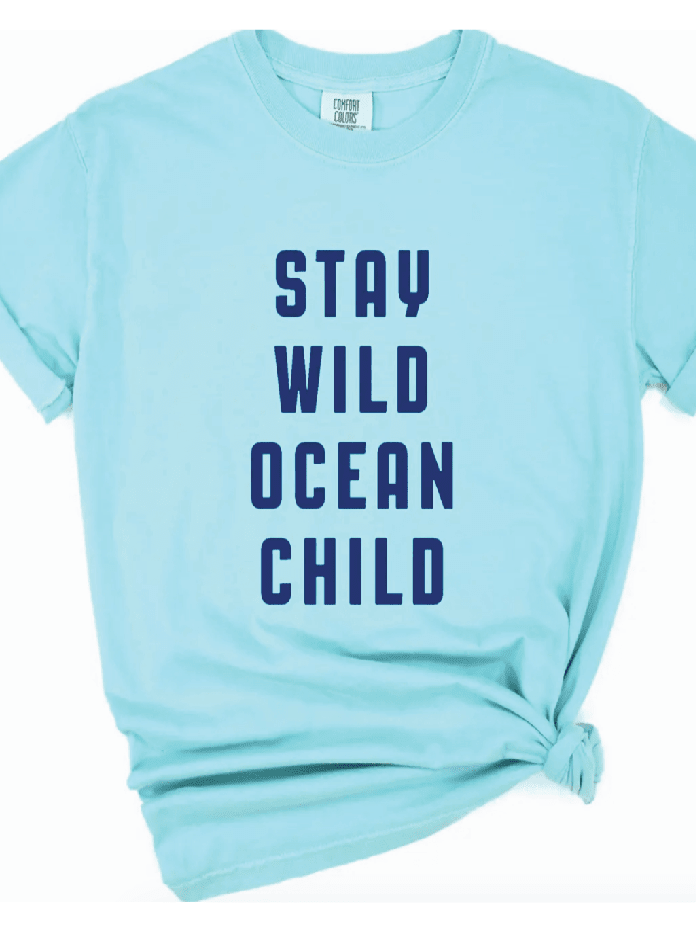 Girls 'Stay Wild Ocean Child' Tee - Foxy's Fun Summer Shirt - Foxy’s