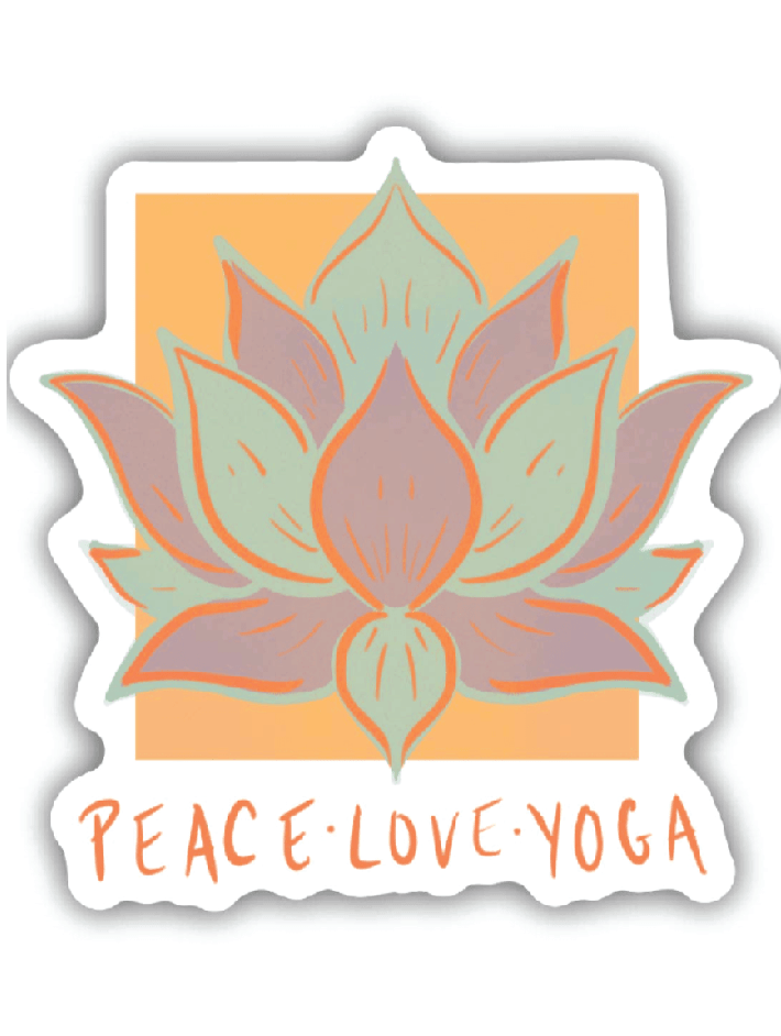 Peace, Love & Yoga Sticker - Waterproof Vinyl Decal for Yogis - Foxy’s