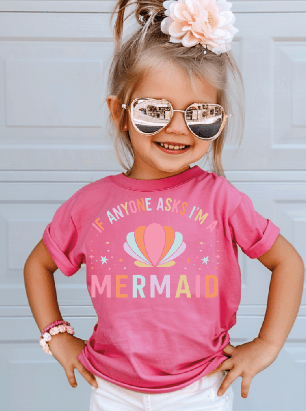Girls Mermaid Graphic Tee - Summer Fun - Foxy’s