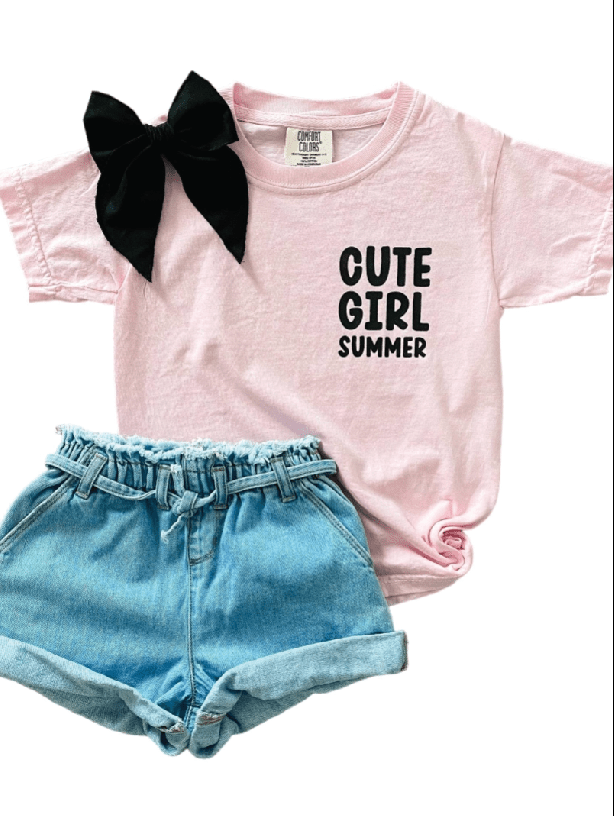 Girls' Pink Summer Tee - Cute Shirt (XS) - Foxy’s